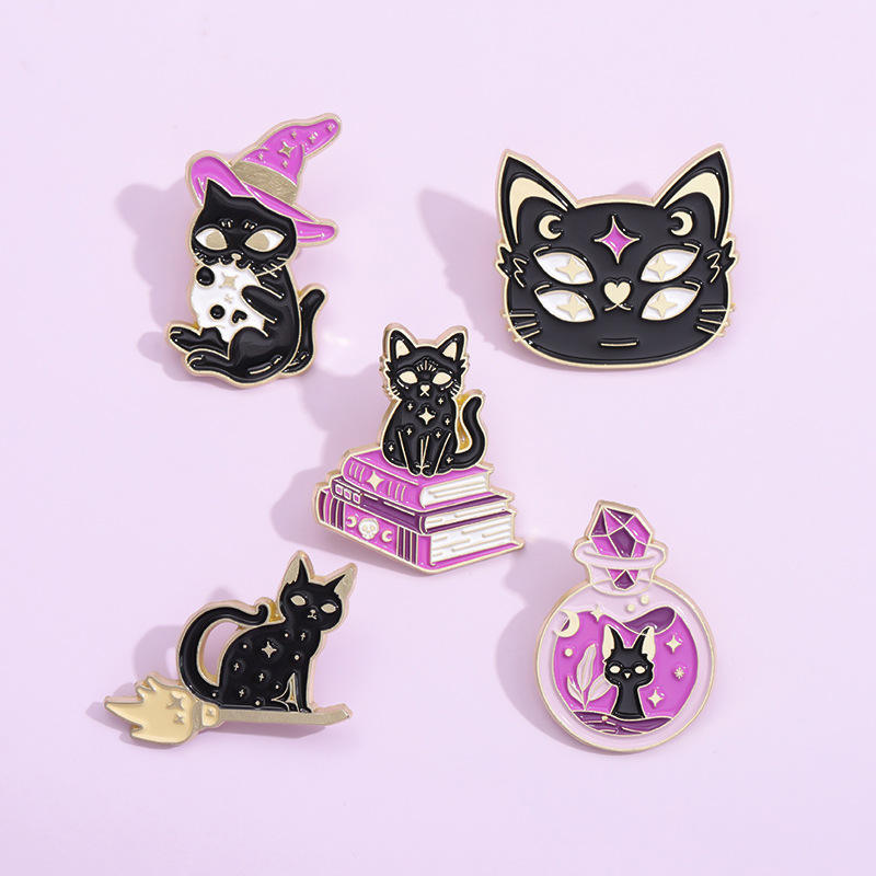 Custom Cat Shaped Print Paw Enamel Pins