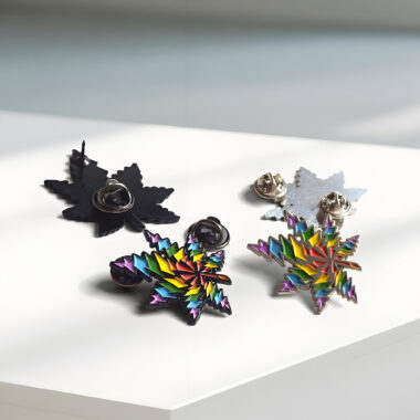 Custom Rainbow Leaf Soft Enamel Pins
