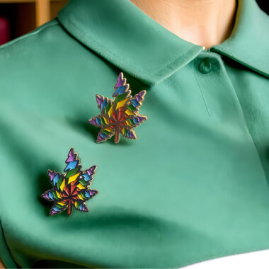 Custom Rainbow Leaf Soft Enamel Pins