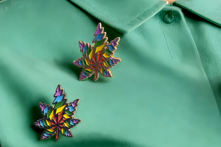 Custom Rainbow Leaf Soft Enamel Pins