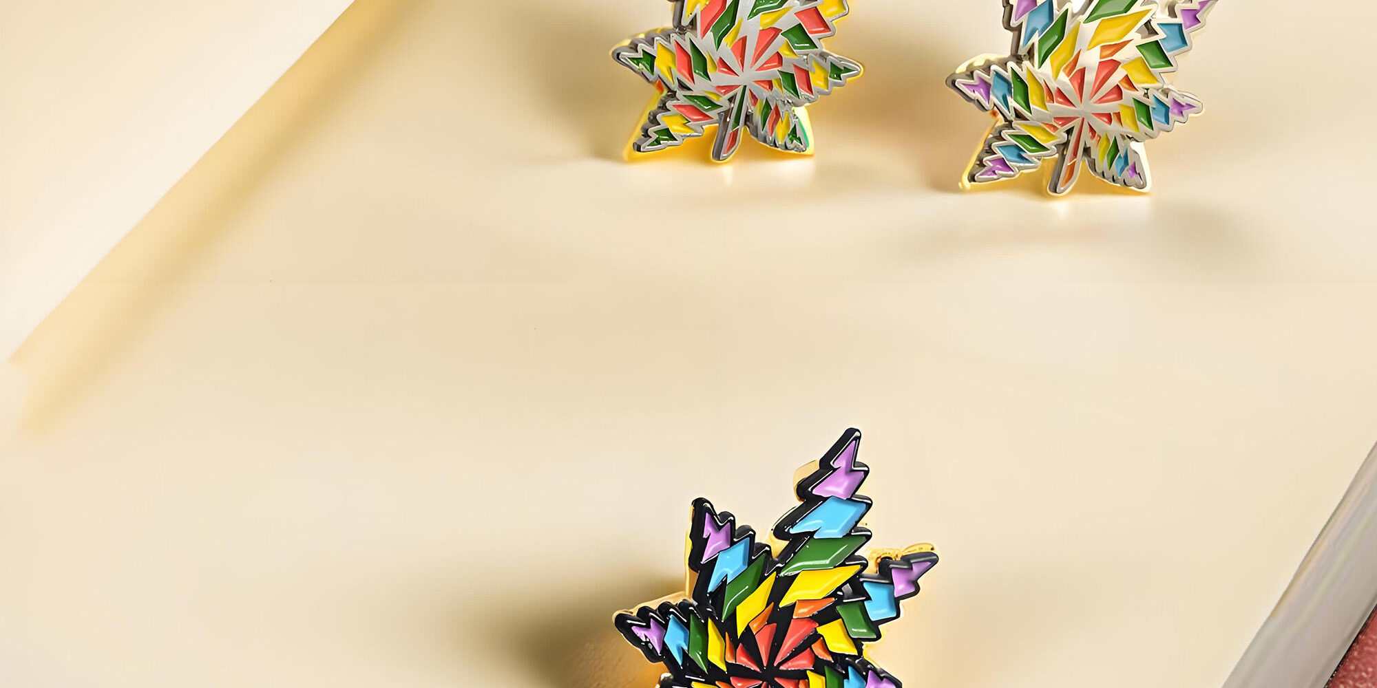 Custom Rainbow Leaf Soft Enamel Pins