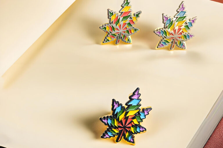 Custom Rainbow Leaf Soft Enamel Pins