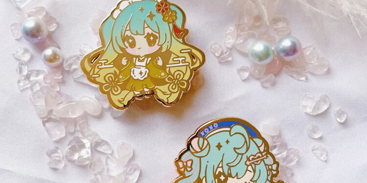 Custom Soft Enamel Pin with Glitter