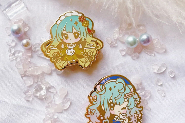 Custom Soft Enamel Pin with Glitter