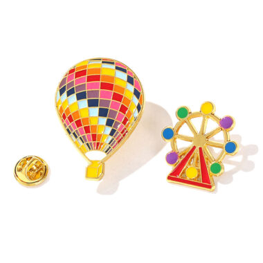 balloon travel enamel pin