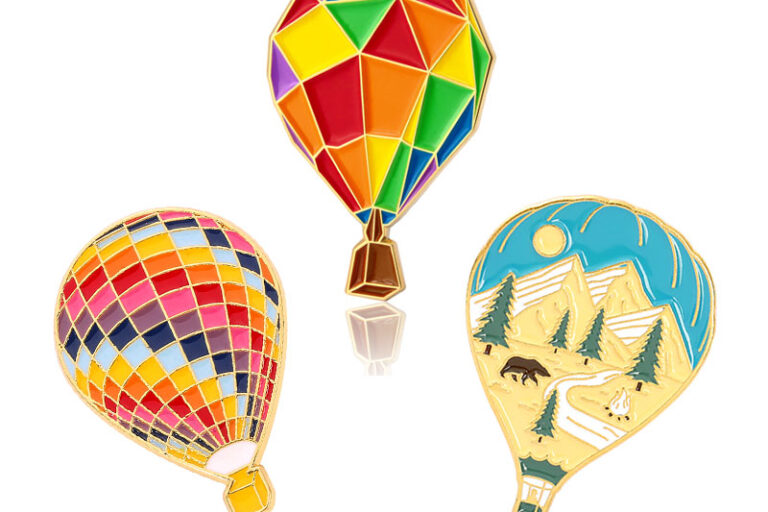 balloon travel enamel pin