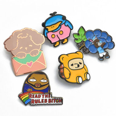 Cartoon anime enamel lapel pin with glitter