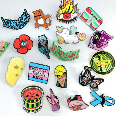 Cartoon anime enamel lapel pin with glitter