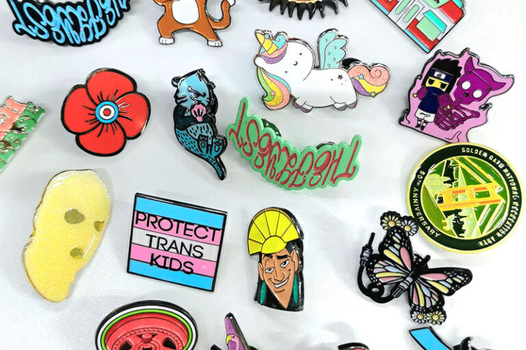 Cartoon anime enamel lapel pin with glitter