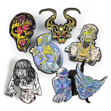 Cartoon anime enamel lapel pin with glitter