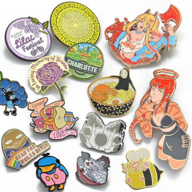 Cartoon anime enamel lapel pin with glitter