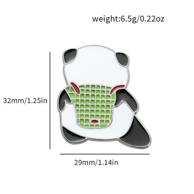 Cute panda cartoon enamel lapel pin