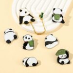 Cute panda cartoon enamel lapel pin